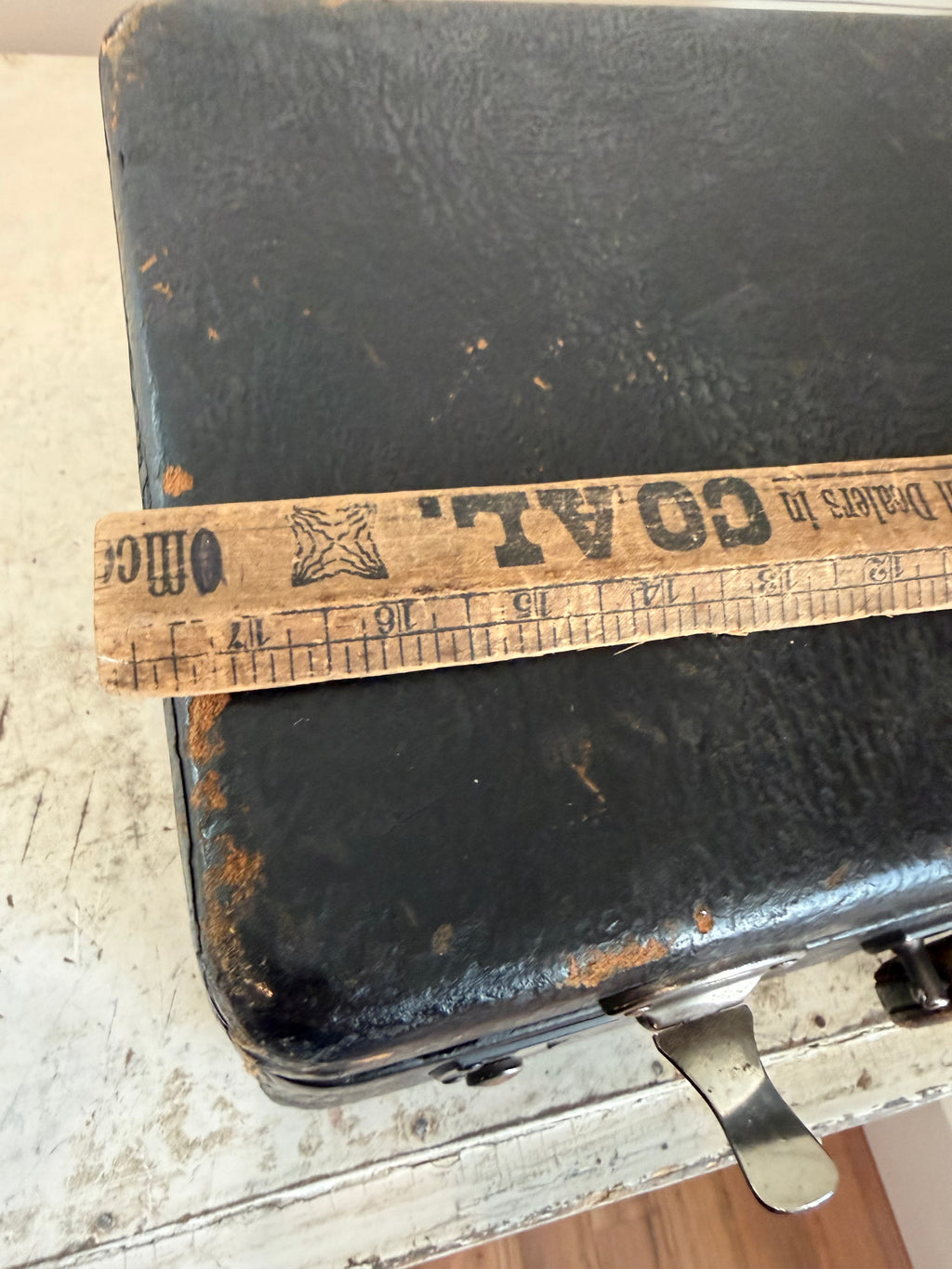 Vintage Mid Century Leather Picnic Set Suitcase