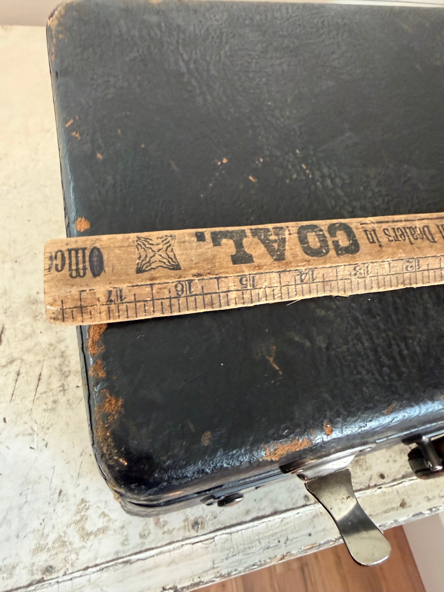 Vintage Mid Century Leather Picnic Set Suitcase