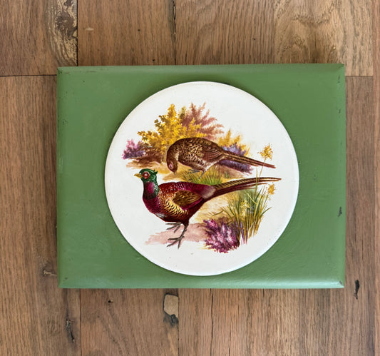 Vintage pheasant trivet wood will get painted