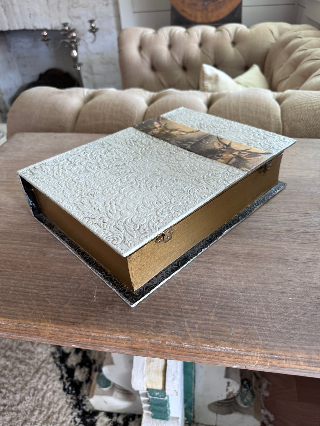 Painted Christmas Book Boxes - Sold Individually