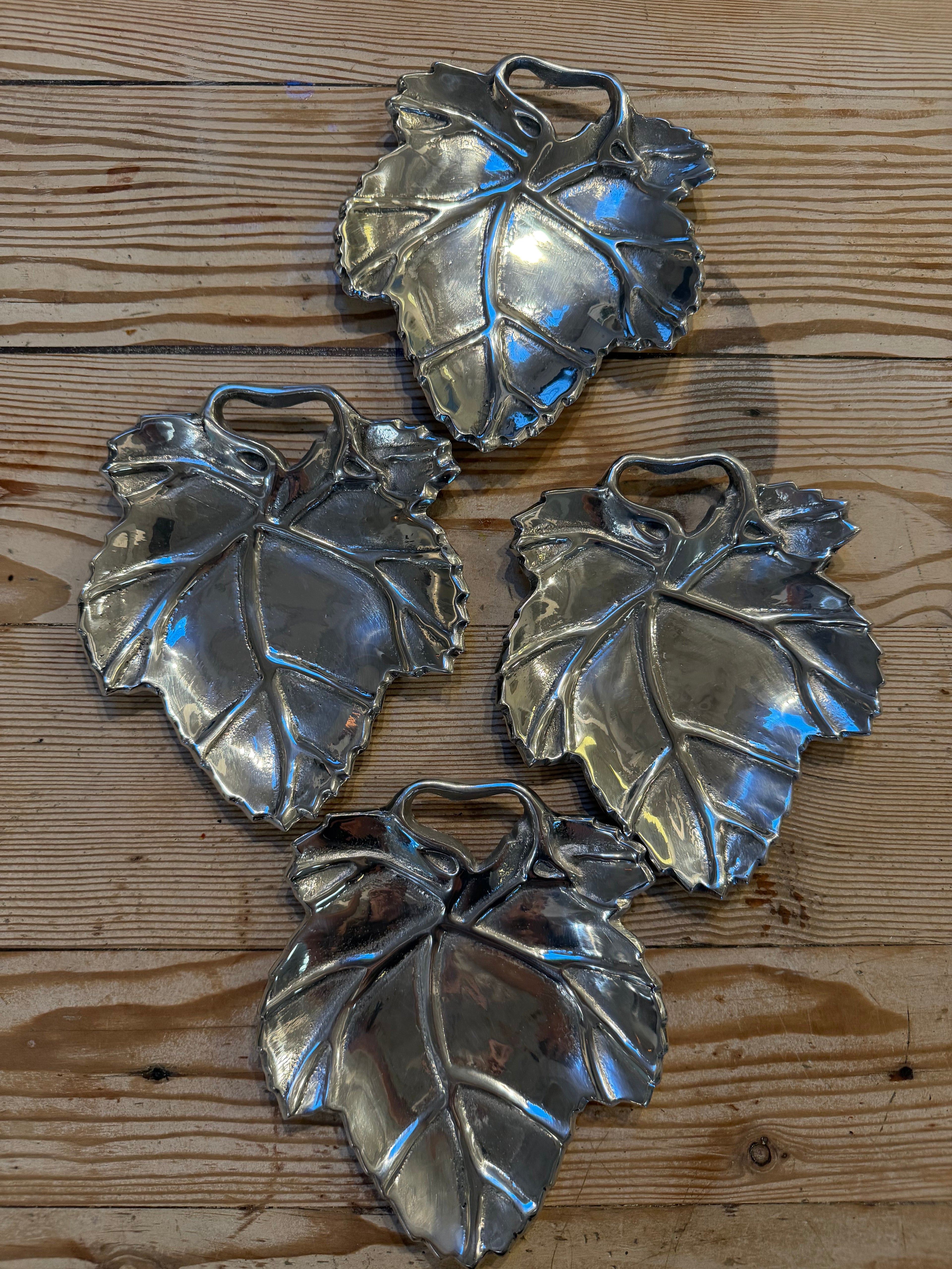 silver-toned leaf trays sold individually