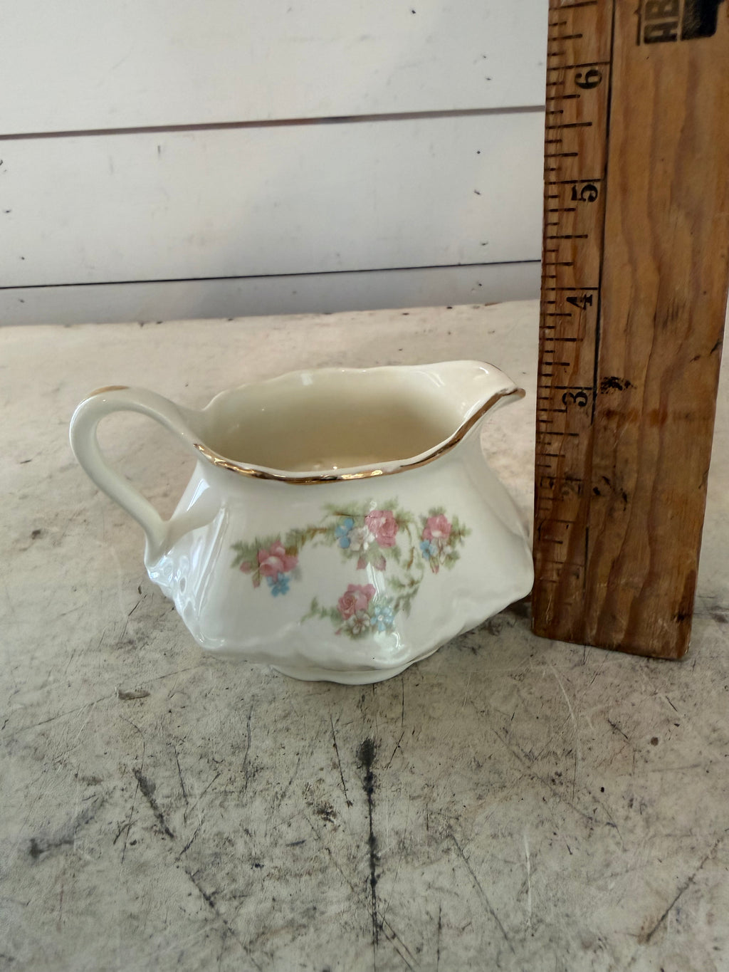 Taylor Smith Taylor pink roses creamer made in USA
