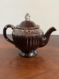 Vintage Brown Drip Glaze Teapot