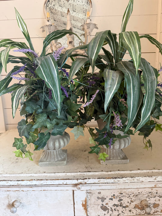 Urns with greenery sold individually