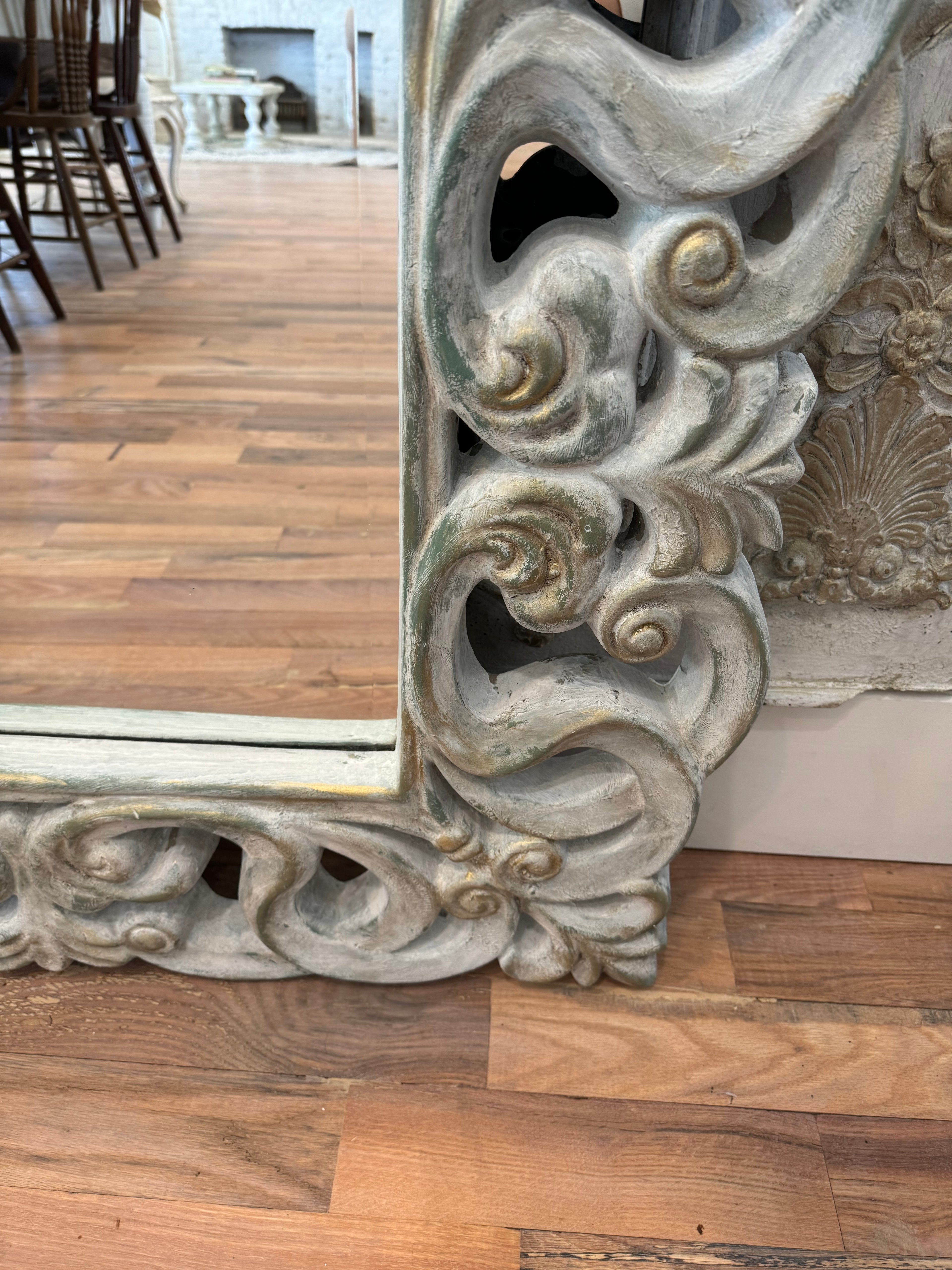 French Country Hand Painted Beveled Mirror