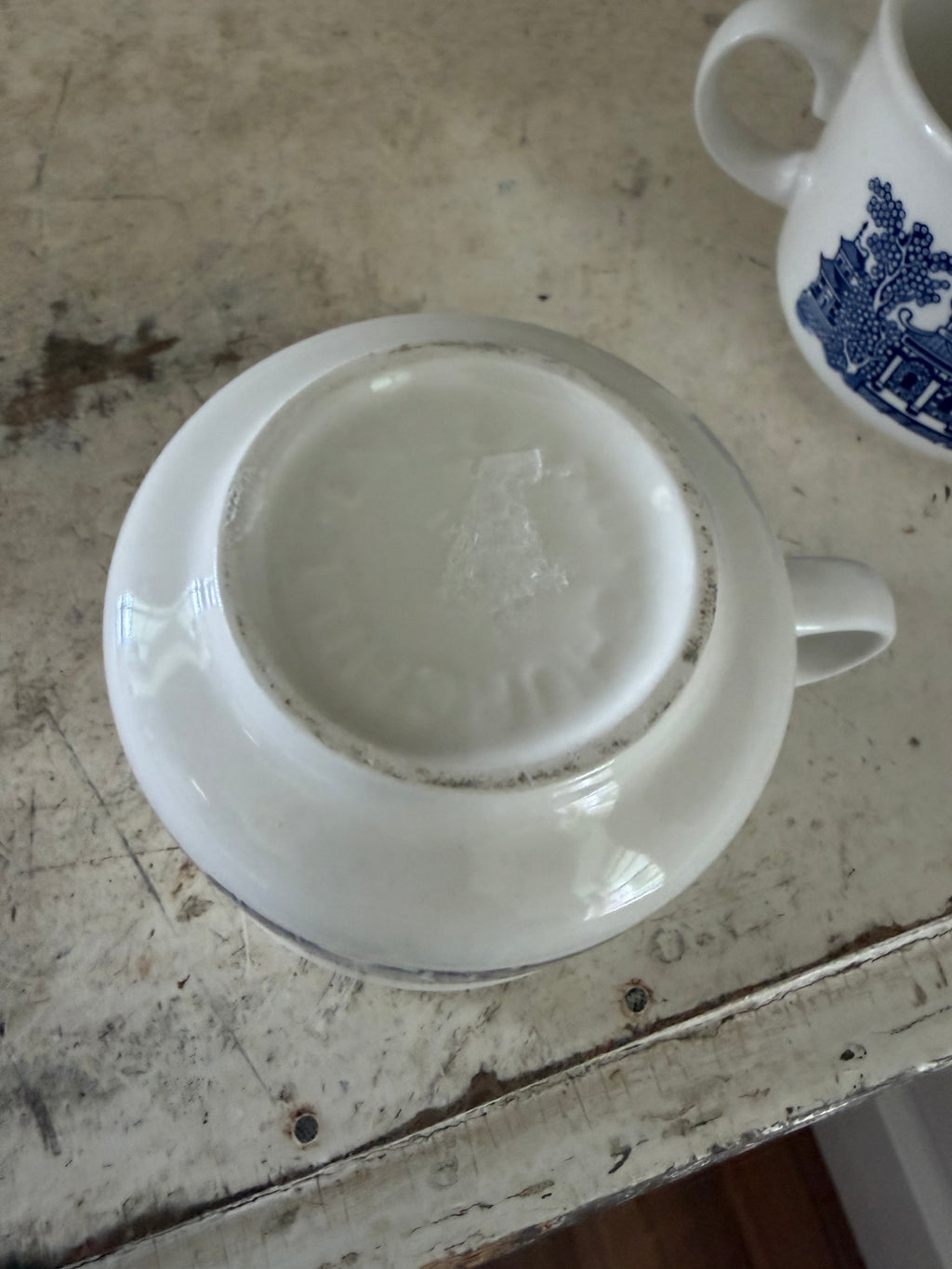Large blue Willow mug made in England sold an individual individually