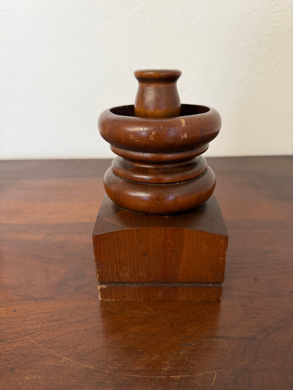 Vintage Hand Turned Wooden Candlestick