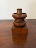 Vintage Hand Turned Wooden Candlestick