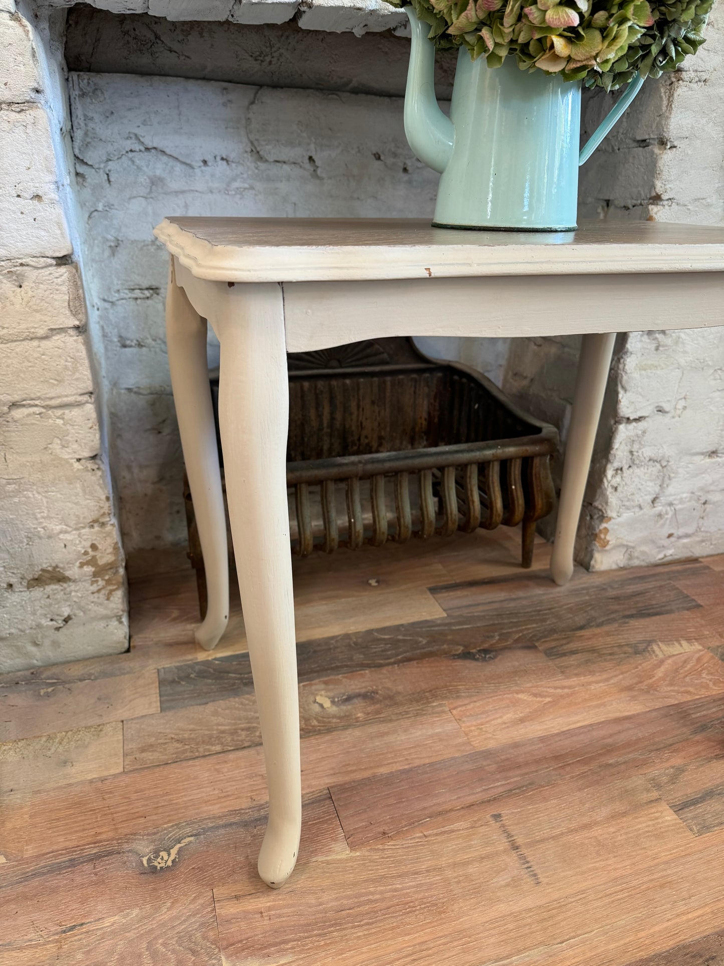 Vintage Oak Side Table - Hand Painted