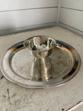 Silverplate chip and dip tray