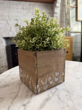 Hand stencil box greenery not included