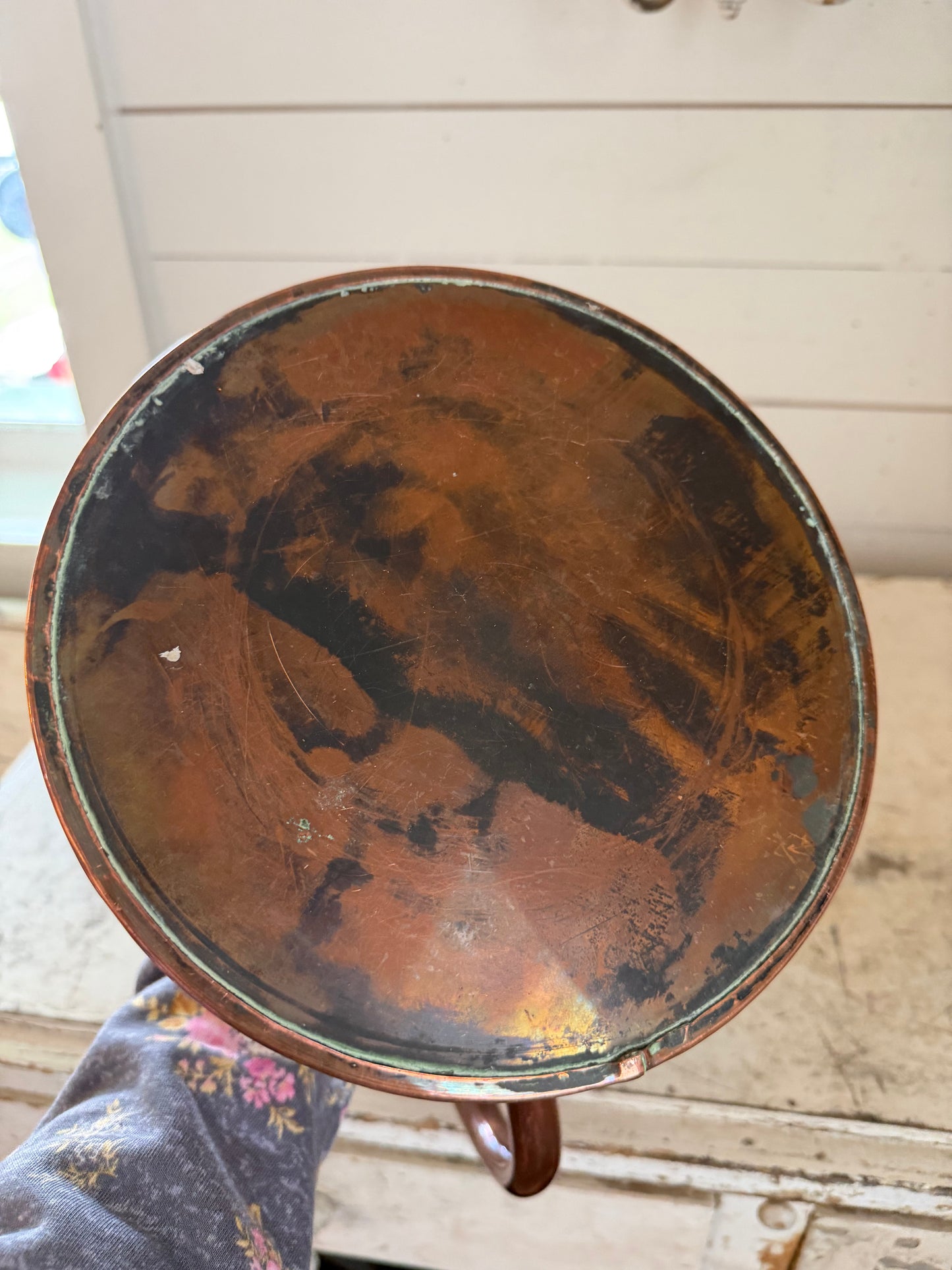 Gallon 19th Century English Copper Haystack Jug as is