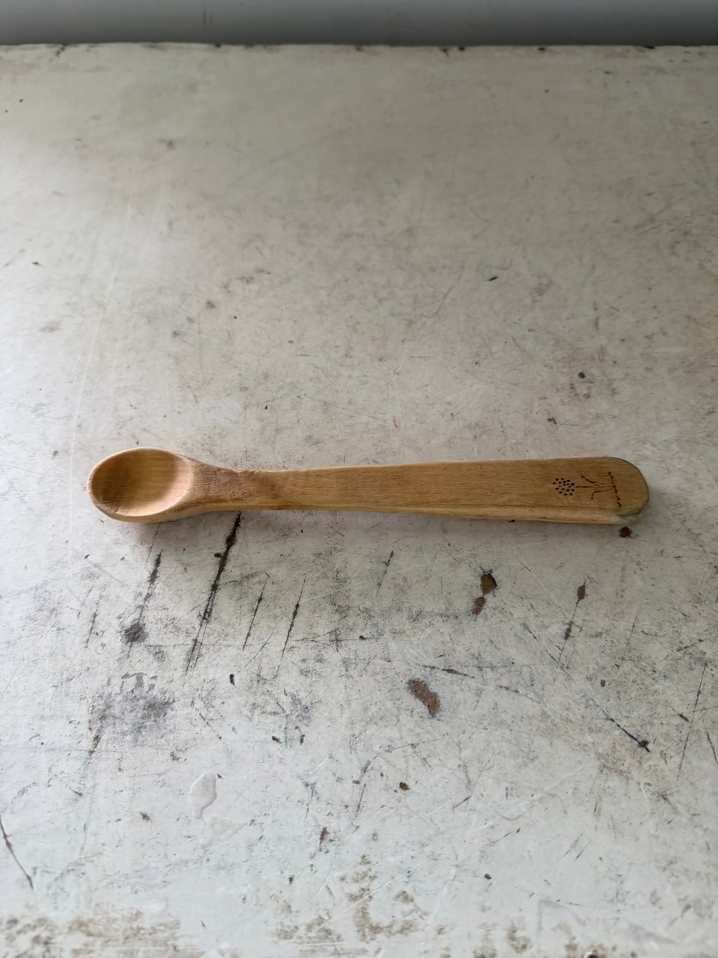 Hand Carved Wood Spoon - 8-1/2”