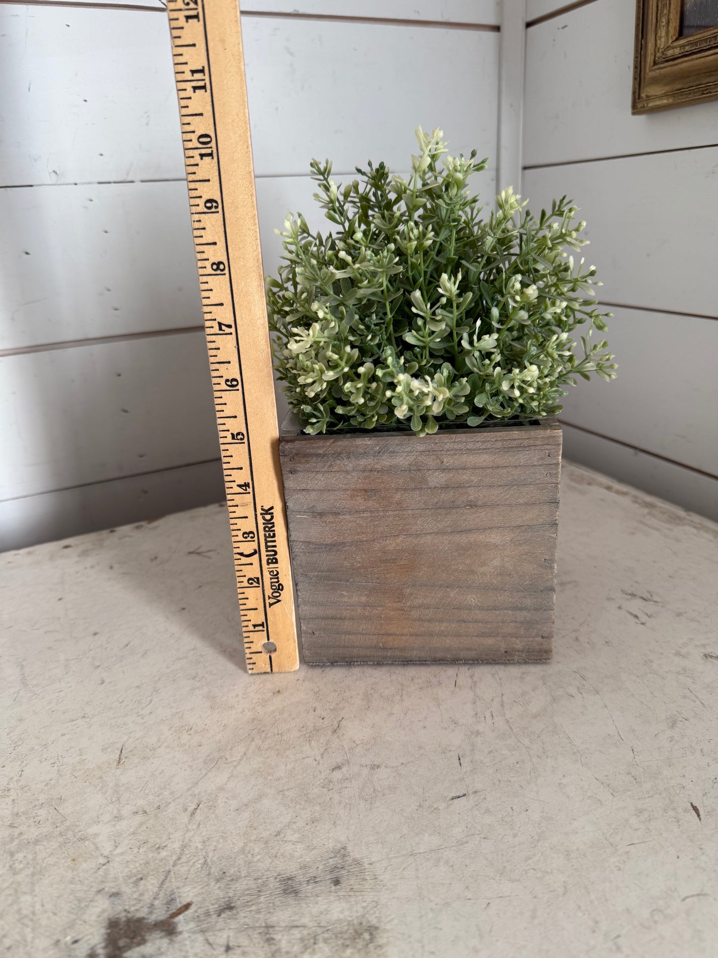 Vintage wood planter will get makeover greenery not included