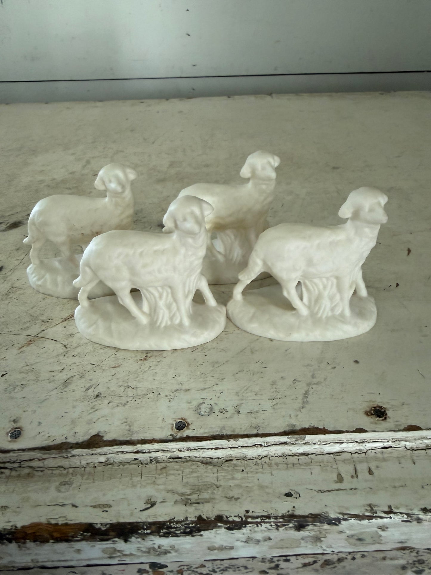 Vintage Atlantic Mold Unpainted Bisque Ceramic Nativity Figurine Sheep sold individually