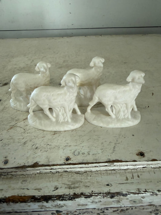 Vintage Atlantic Mold Unpainted Bisque Ceramic Nativity Figurine Sheep sold individually