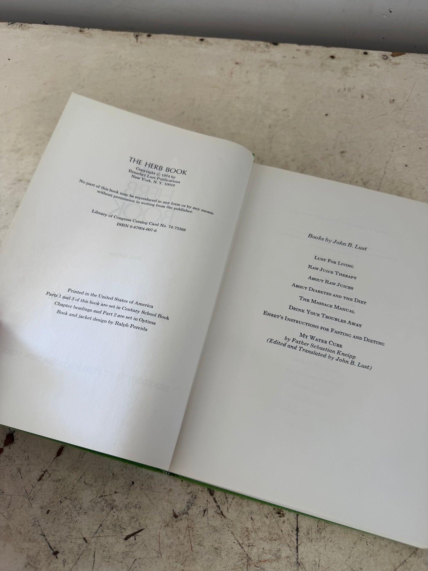 The Herb Book by John B. Lust