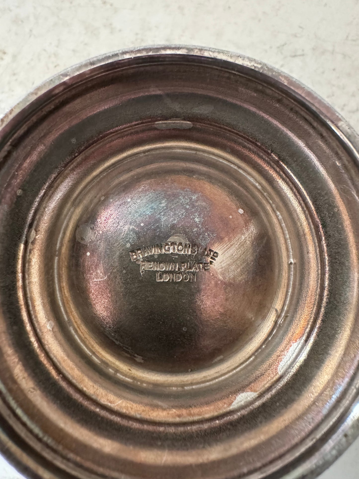 Silver Plate Engraved Mug Bravington LTD “Renown Plate” LONDON