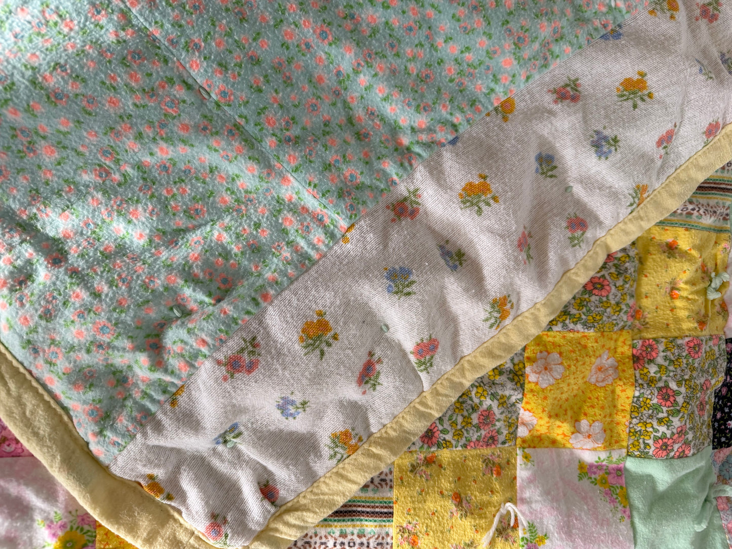 Pieced baby blanket crazy quilt
