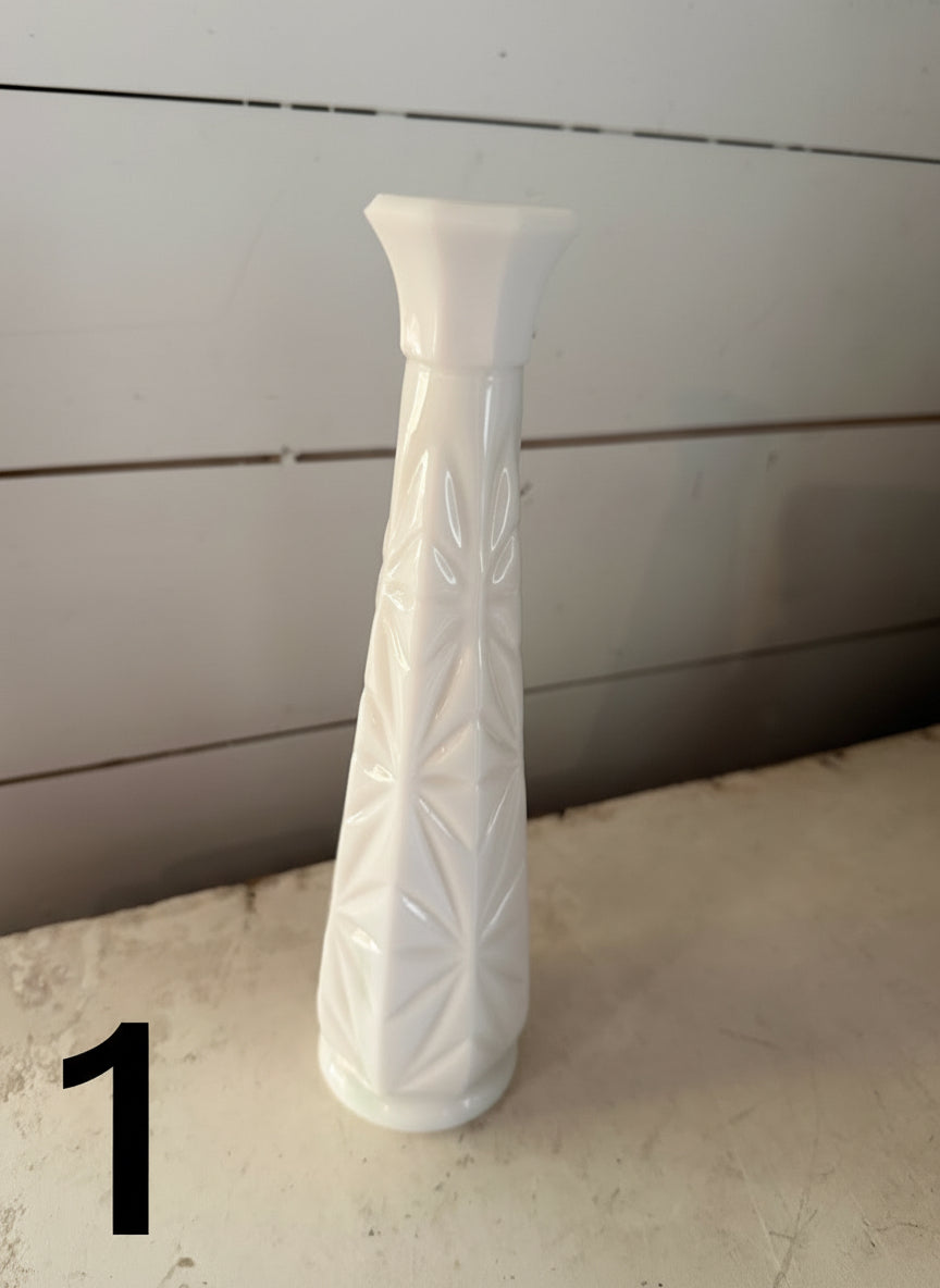 Vintage White Milk Glass Bud Vase