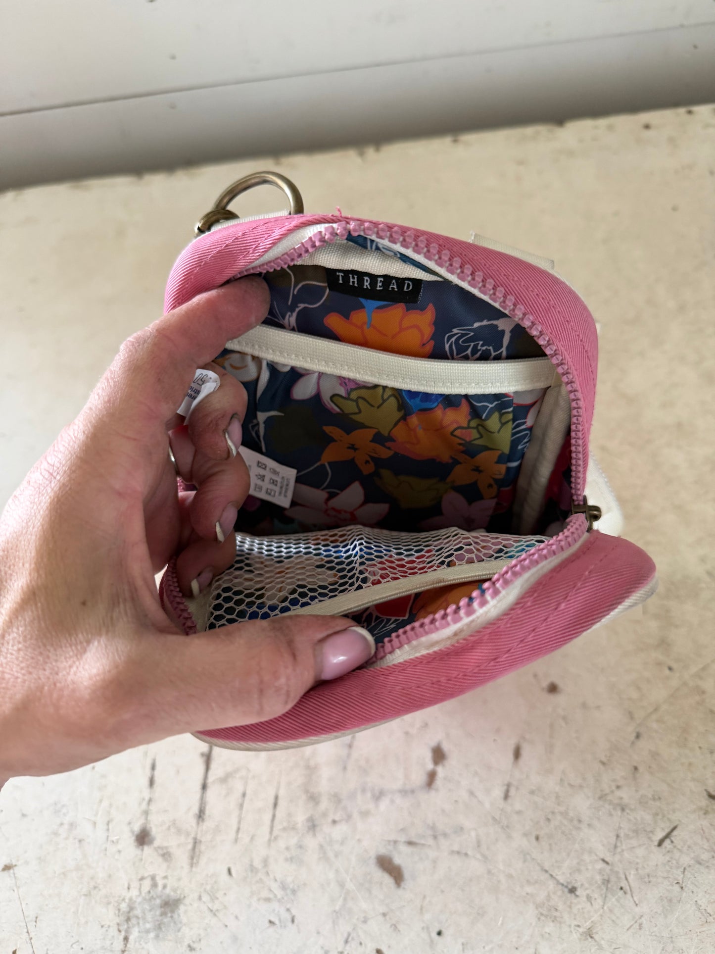 Pink Thread Crossbody Bag