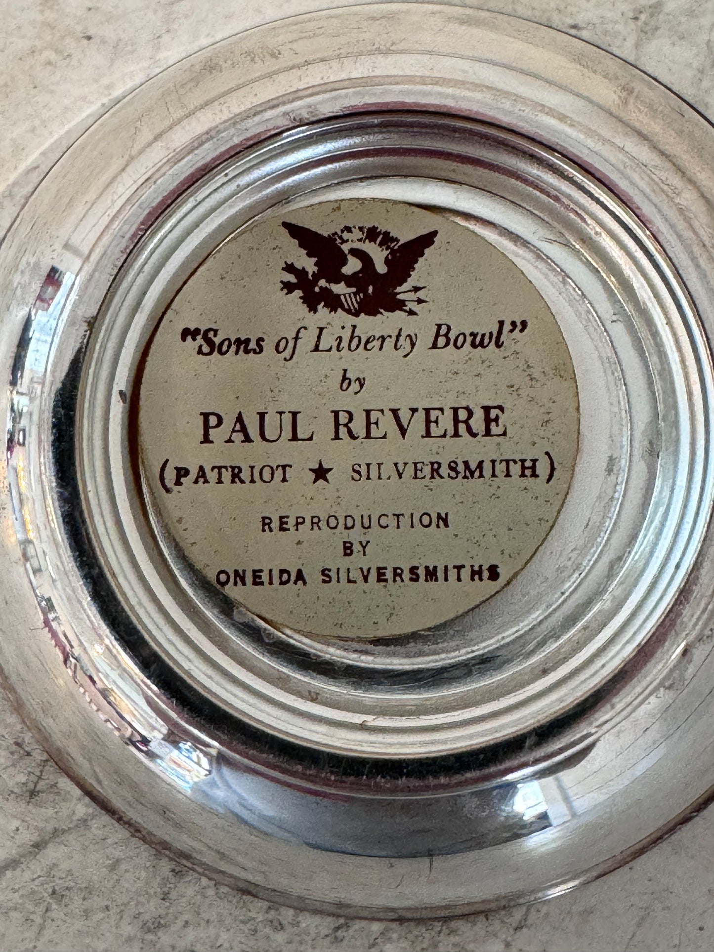 Paul Revere Reproduction Silver Plate Bowl