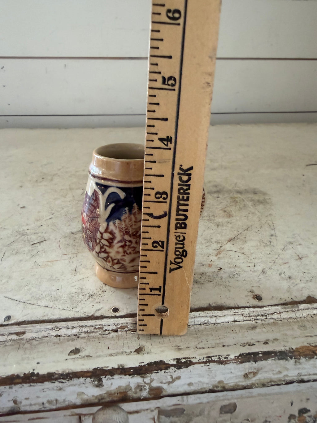 Mini Ceramic Souvenir Mug with village scene
