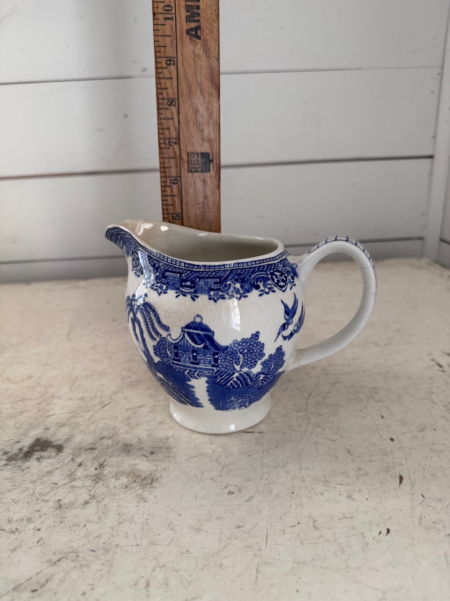 Blue Willow Pitcher by Wood and Sons