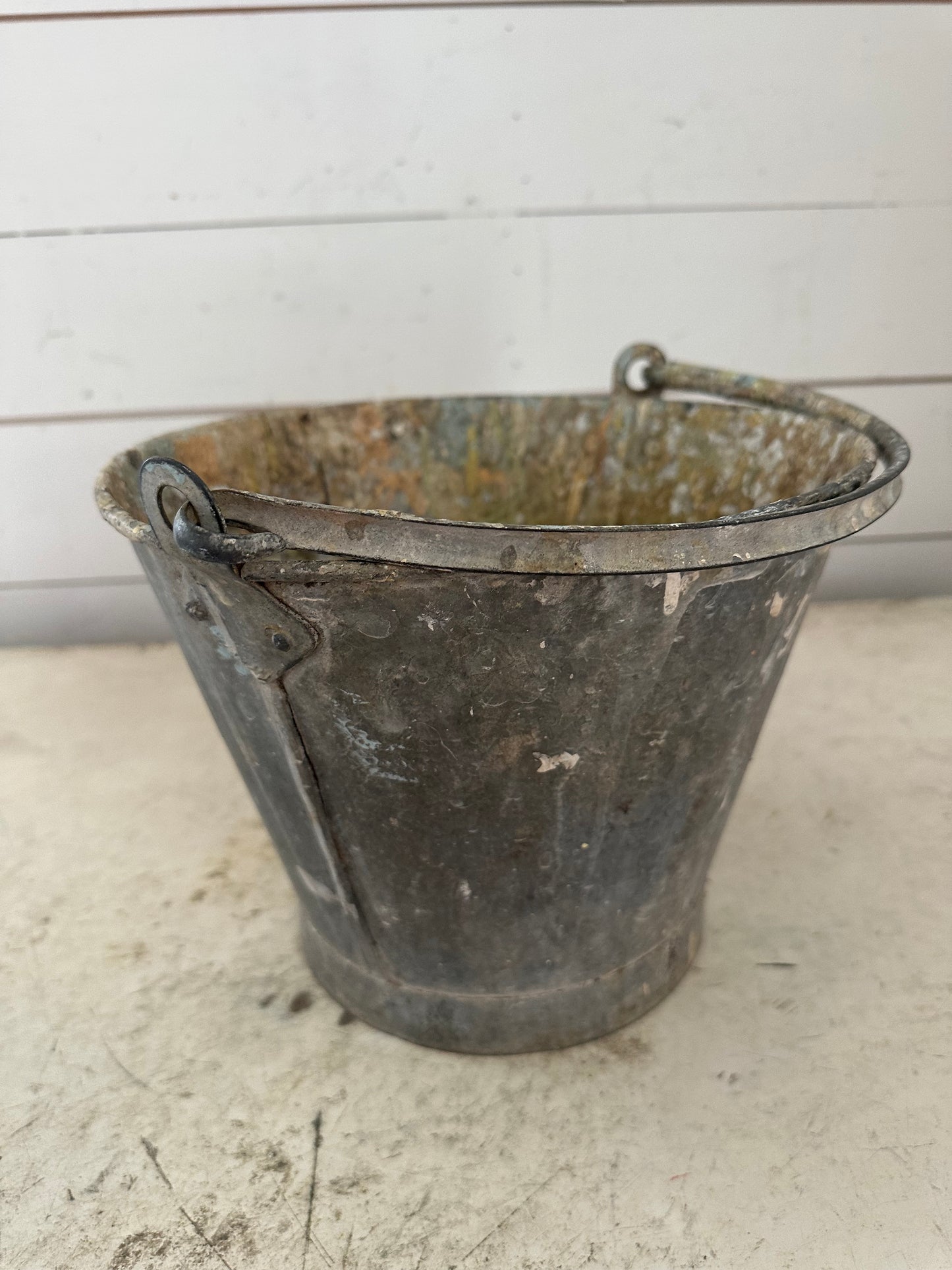 Antique English Zinc Paint Bucket
