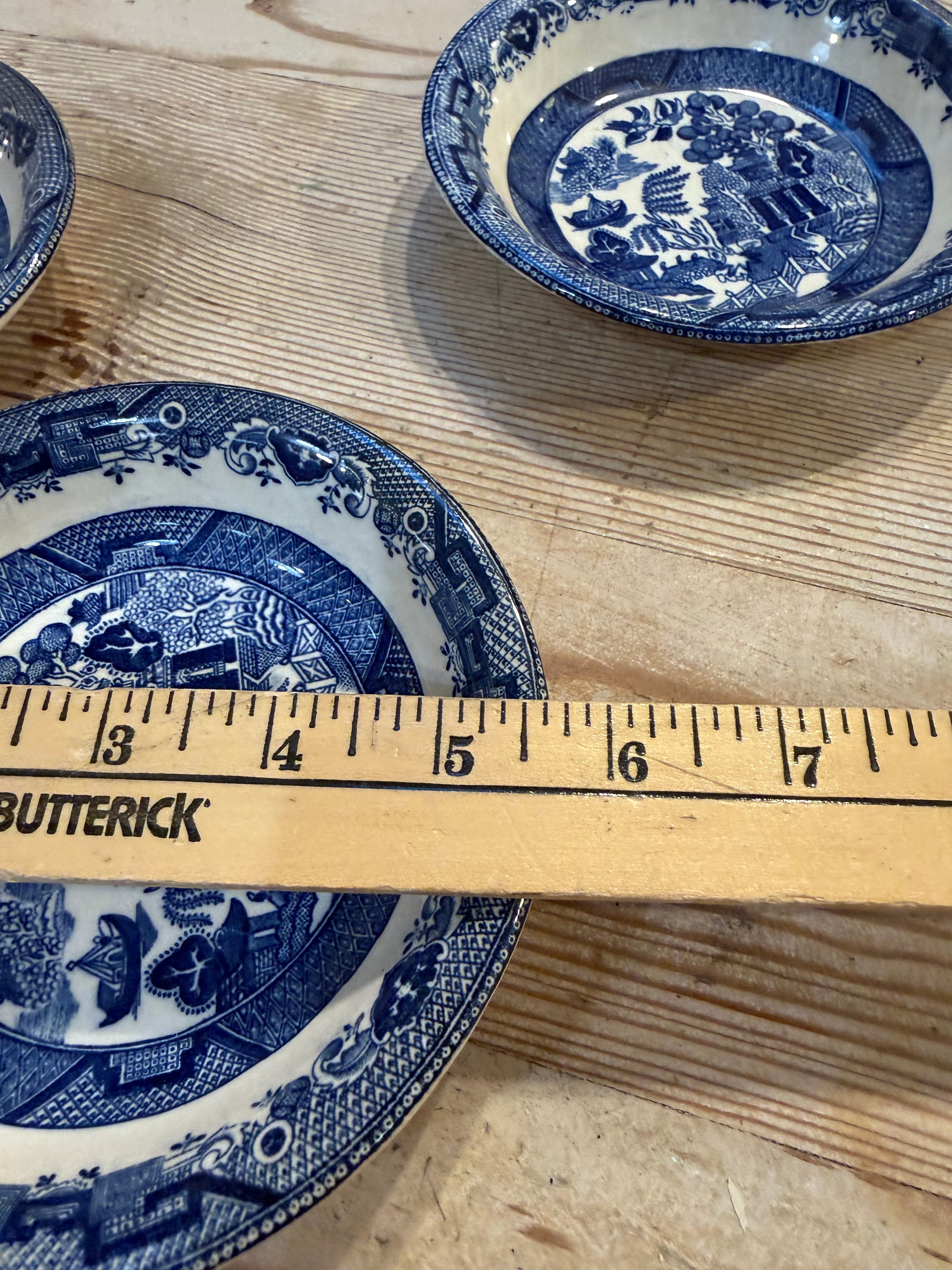 Antique blue Willow Bennett Ironstone bowl sold individually as is