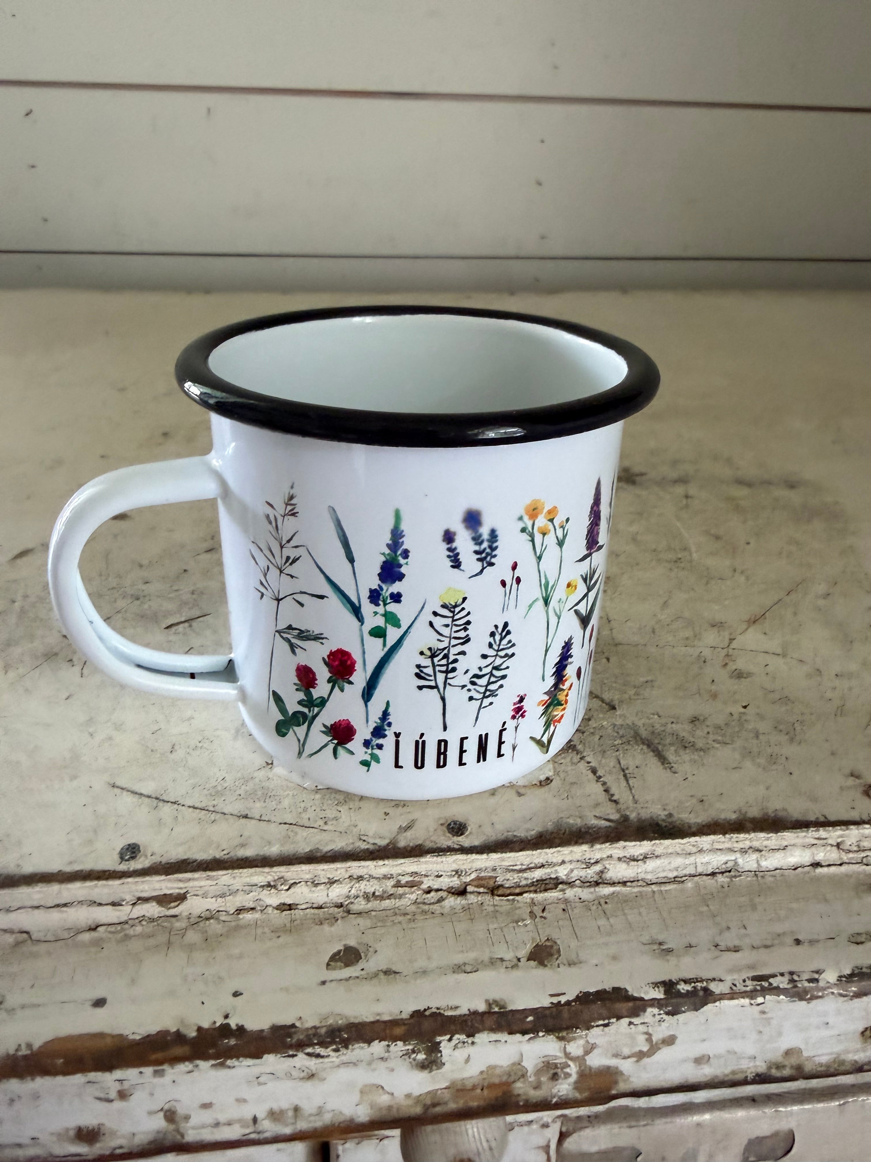 Enamel Floral Mug