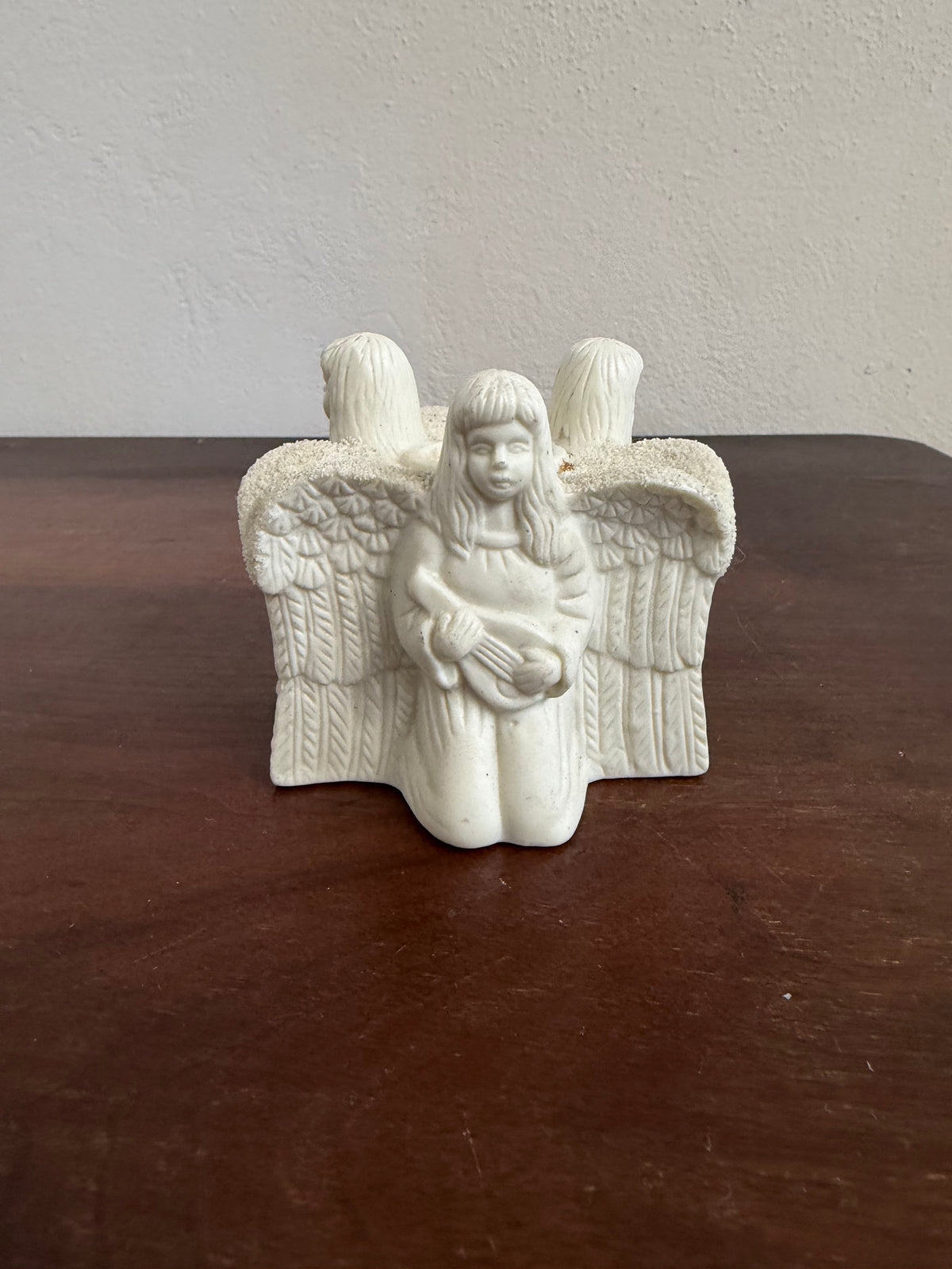 Vintage Ceramic Candle Holder 3 Kneeling Angels - Will Get Makeover