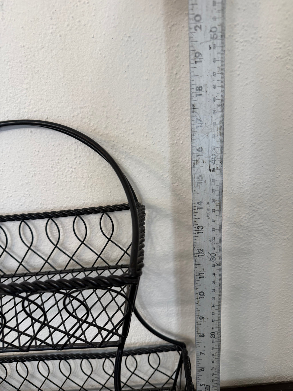 Metal Loop and Lattice Two Tiered Tray