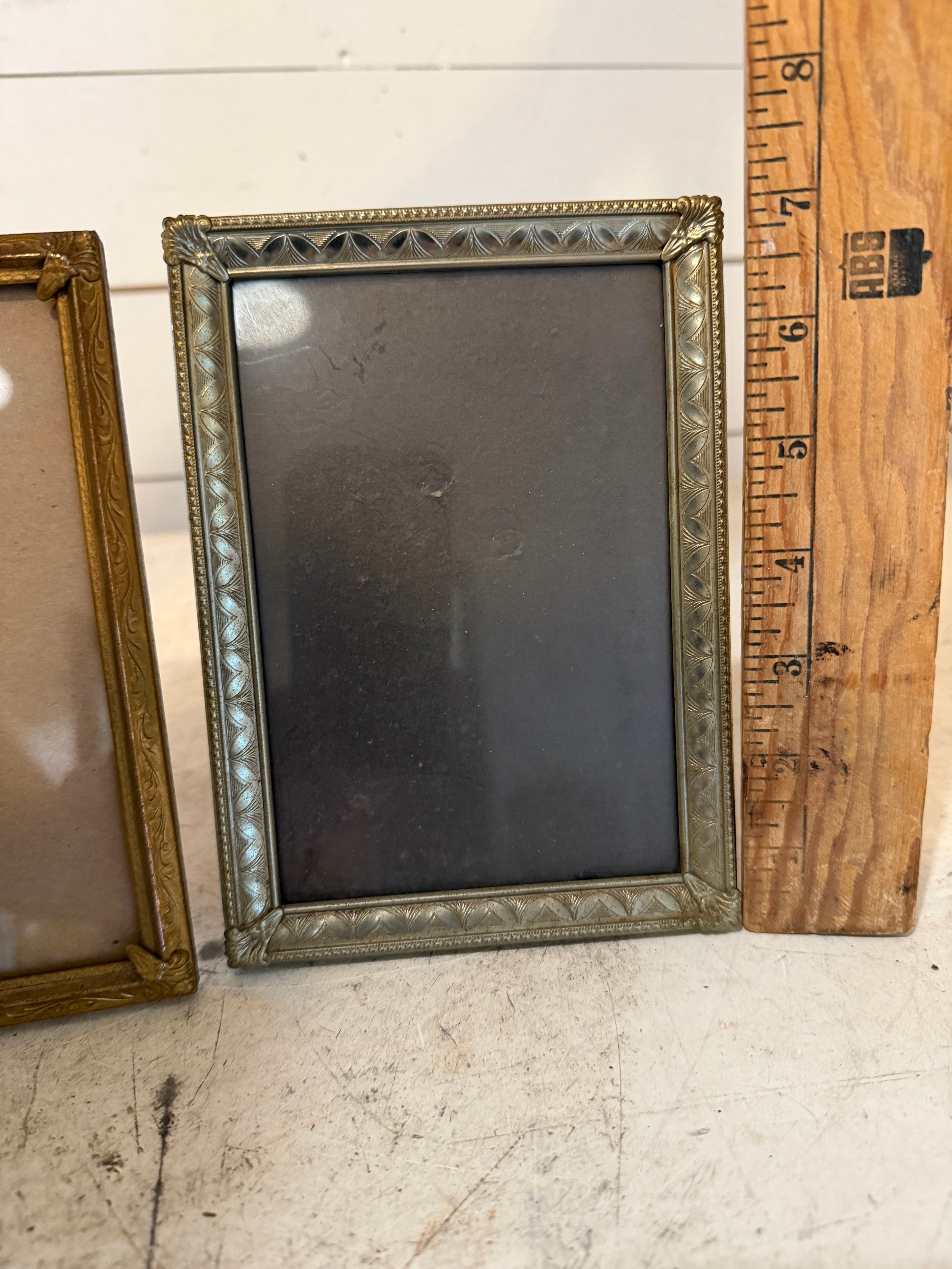 Art Deco Ornate Brass Frames Set of 2, 7” Tall - Will Get Prints