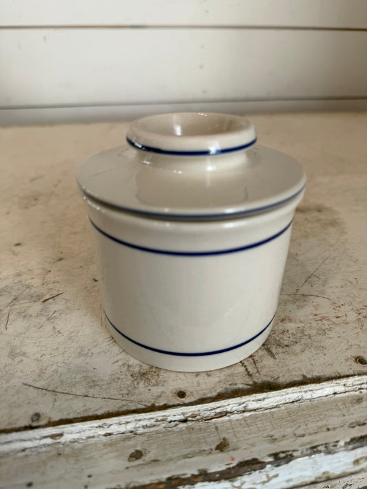 French Butter Bell with blue stripe