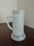 Vintage Federal Glass Iridescent Milk Glass Beer Stein