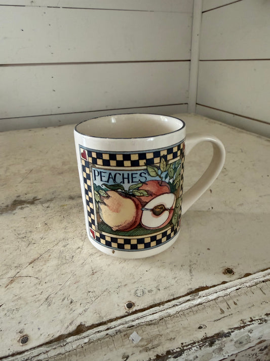 Susan Winget Ceramic Mug with Peach design