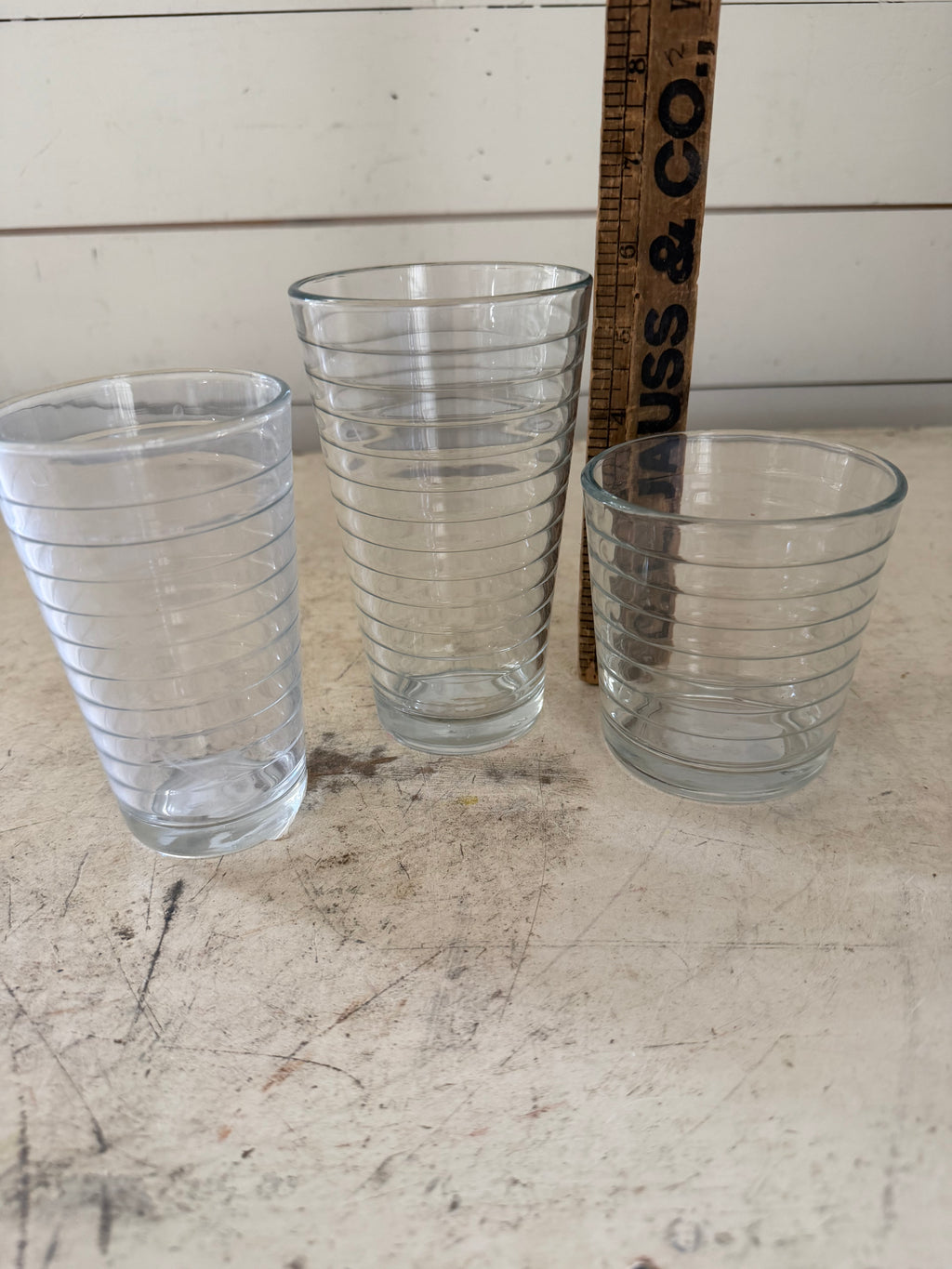 Trio of Ringed Glasses