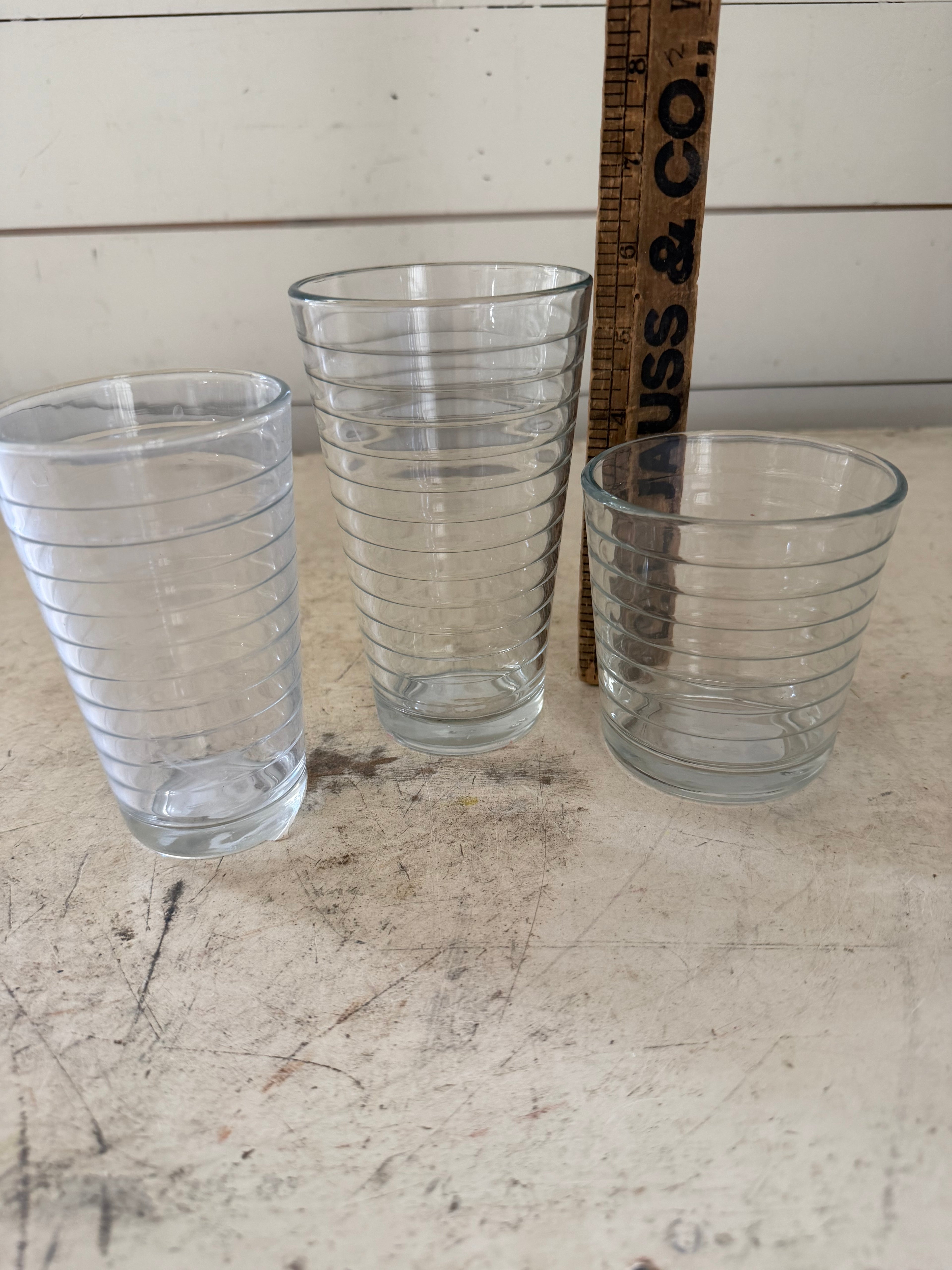 Trio of Ringed Glasses