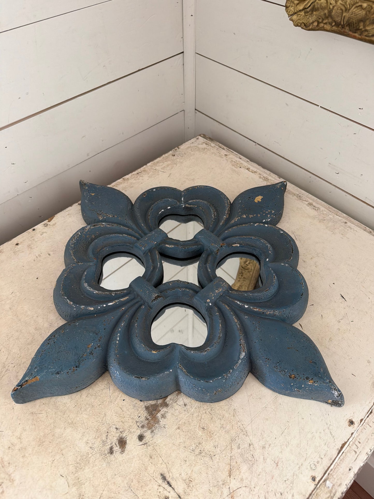 Blue Ornate Mirror