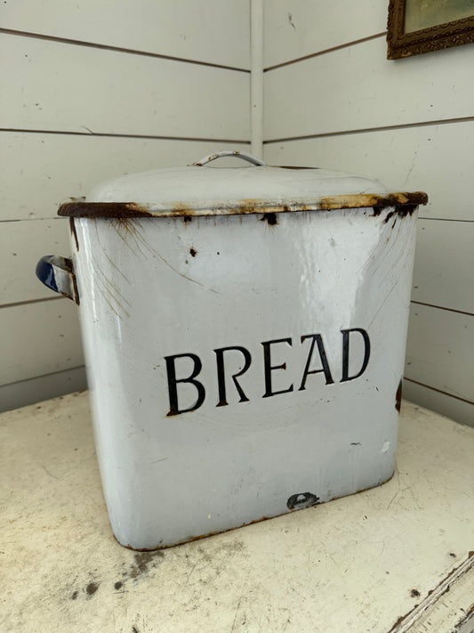 Antique Enamel Bread Box