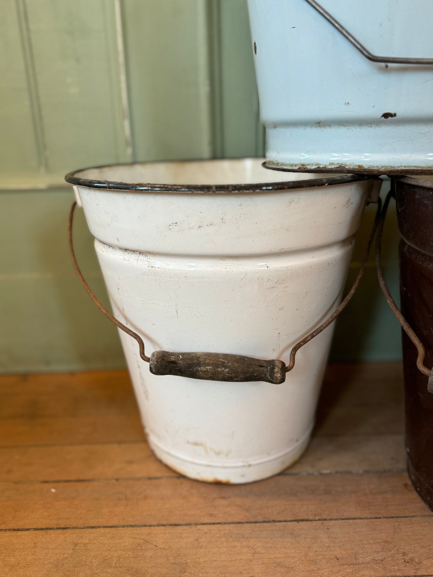 Antique European Enamel Buckets