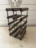Vintage wooden metal wine rack