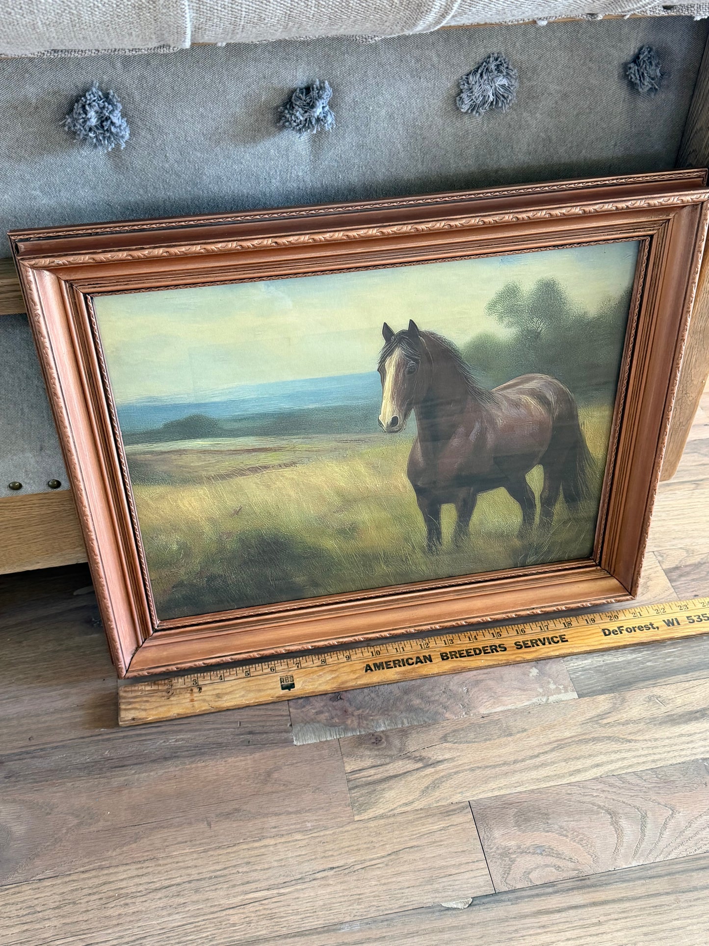 14x18” Framed Art copper Color Frame  with Equestrian Print