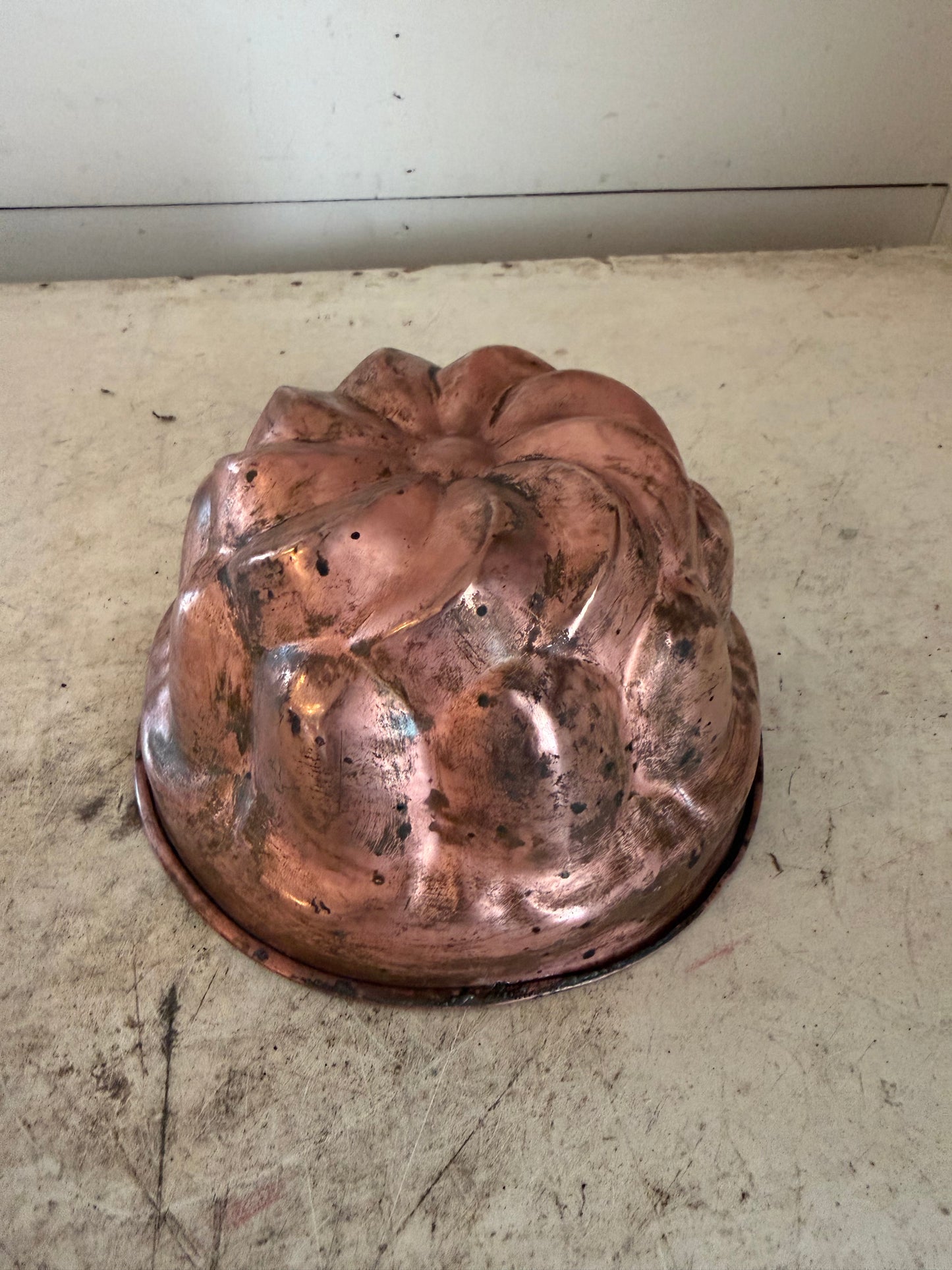 French Tin Lined Copper Mold Cake Jelly Aspic
