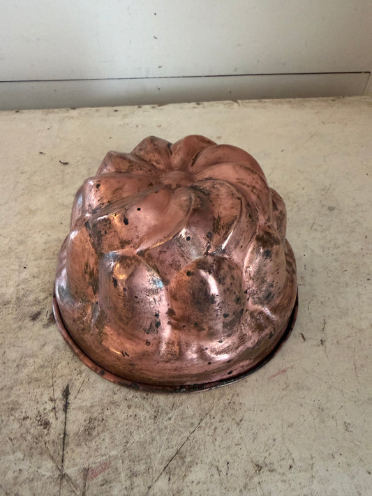 French Tin Lined Copper Mold Cake Jelly Aspic