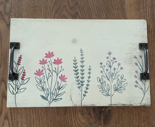 Hand Painted Floral Tray