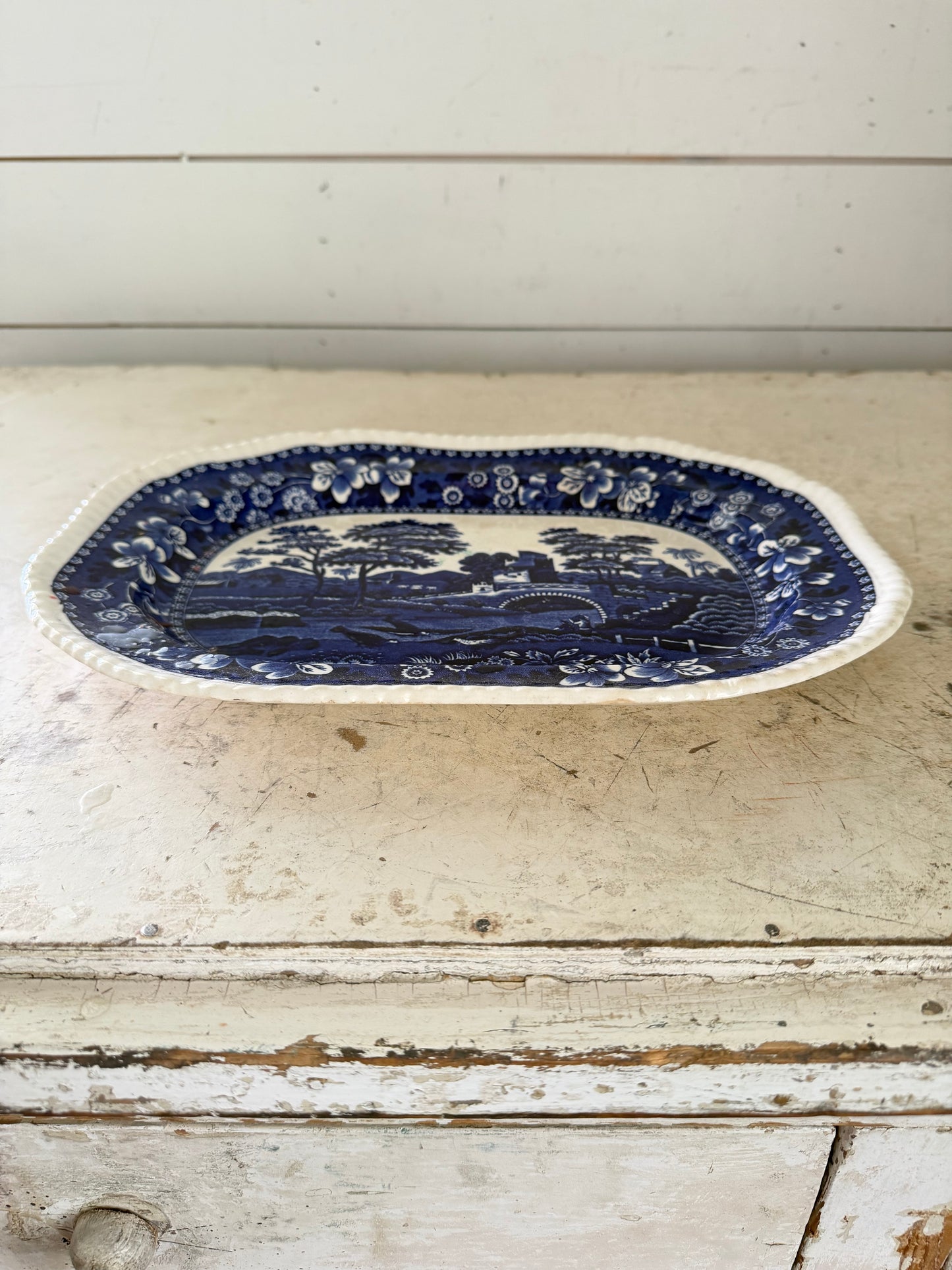Vintage Copeland Spode Tower Blue Platter 12” ironstone
