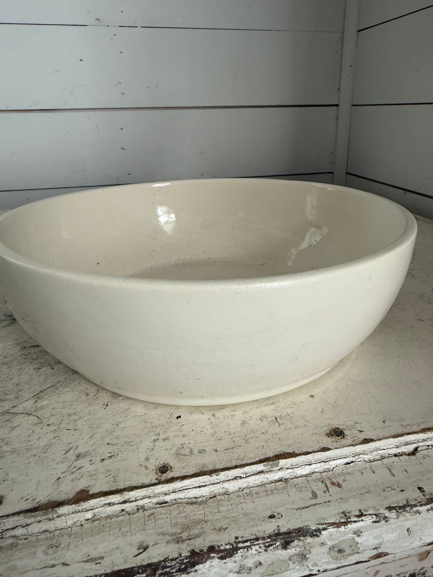 Vintage Crockett Cream Serving Bowl with some crazing