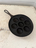 Vintage Cast Iron Aebleskiver Danish Cake Pan Egg Poacher Made in USA